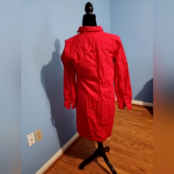 ♥️ NWOT Womens Long Sleeved Red Old Navy Medium Dress Casual Dressy Fun - Picture 2 of 3